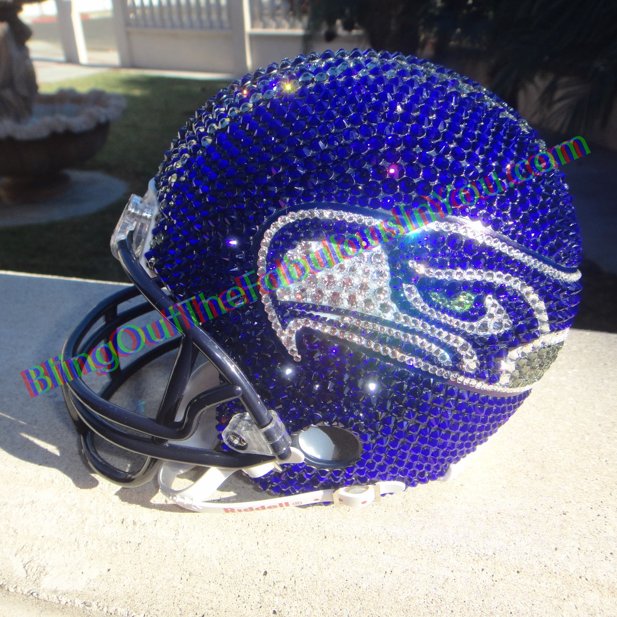 Seattle Seahawks Swarovski Crystal Large Football Helmet